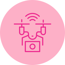 drone con fotocamera icona