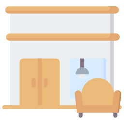tienda de muebles icono