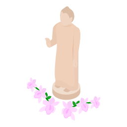 buddha in piedi icona