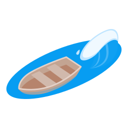 drewniana łódź ikona