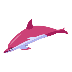 delfino rosa icona
