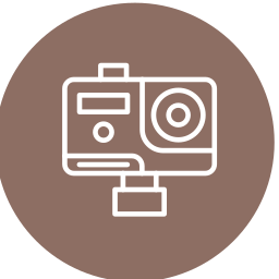 macchina fotografica d'azione icona