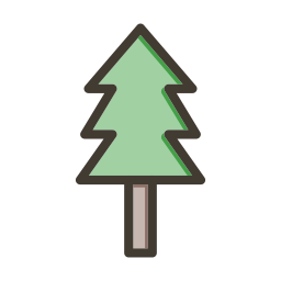 árbol de hoja perenne icono