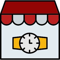 negozio di orologi icona
