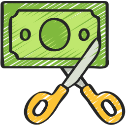 Cut money icon