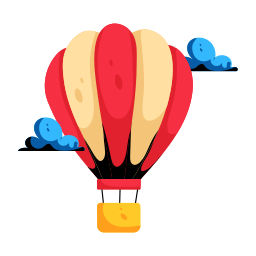 Hot balloon icon
