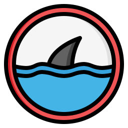 advertencia de tiburón icono