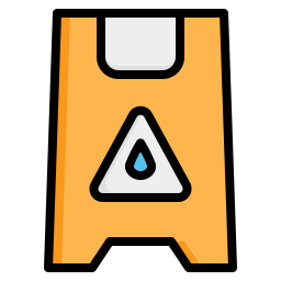 Wet floor sign icon