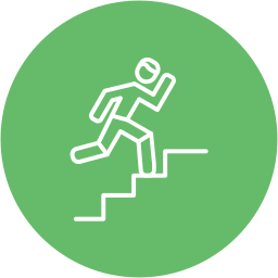 Climbing stairs icon