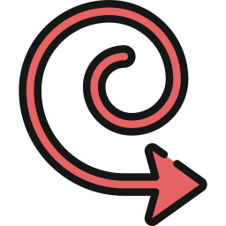 flecha espiral icono
