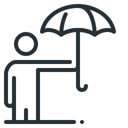 onder een paraplu icoon