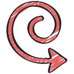 flecha espiral icono