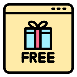 regalo gratis icono