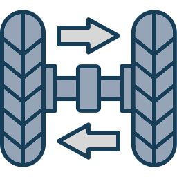 alineación de las ruedas icono