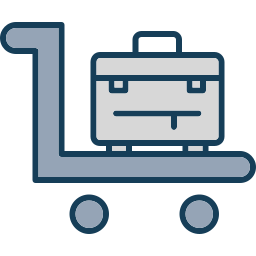 Luggage trolley icon