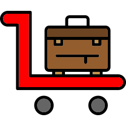 Luggage trolley icon