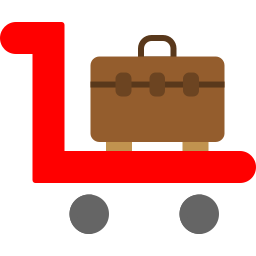 Luggage trolley icon