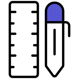 Pencil and ruler icon