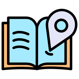 pin de ubicación del libro icono