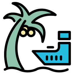Tropical island icon