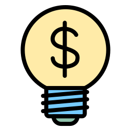 Dollar bulb icon