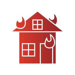 incendio in casa icona