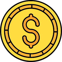moneda de un dólar icono