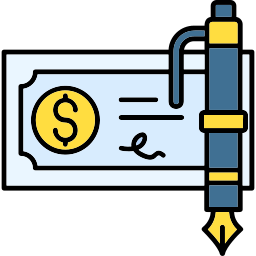 cheque bancario icono