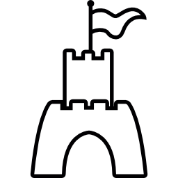 castello con bandiera icona