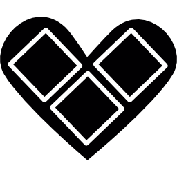forma del cuore con i quadrati icona