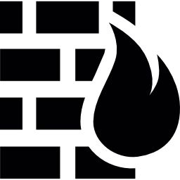 firewall con fiamma icona