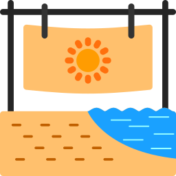 Beach towel icon