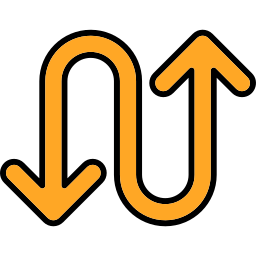 Curved arrow icon