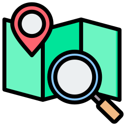 análisis de ubicación icono