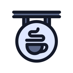 Coffee shop sign icon