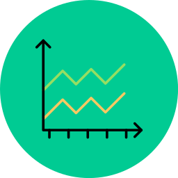 gráfico de área Ícone