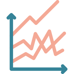 graphiques linéaires Icône