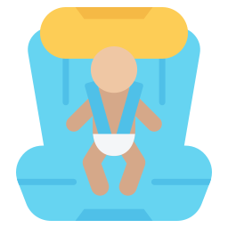 Baby car seat icon