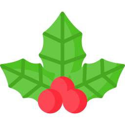 Christmas holly icon