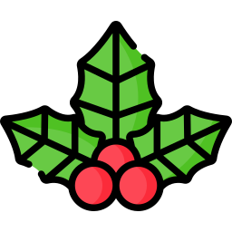 Christmas holly icon