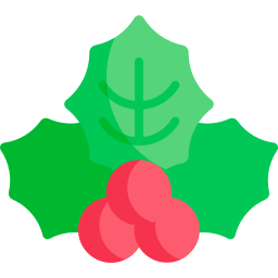 Christmas holly icon