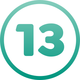 número 13 icono