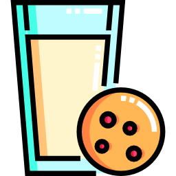 Cookie and milk icon