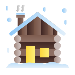 Wood cabin icon