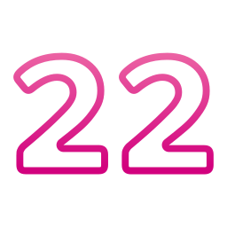 número 22 icono