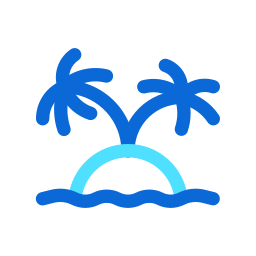 Tropical island icon