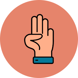 drie vingers icoon
