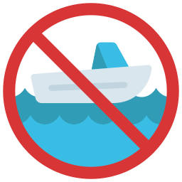 No speed boat icon