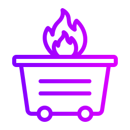 Пожар в мусорном контейнере иконка