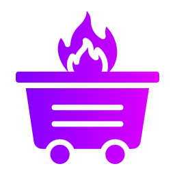 incendio de contenedor de basura icono